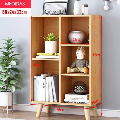 Estante Librero Estilo Nórdico 92 × 50 × 24 cm